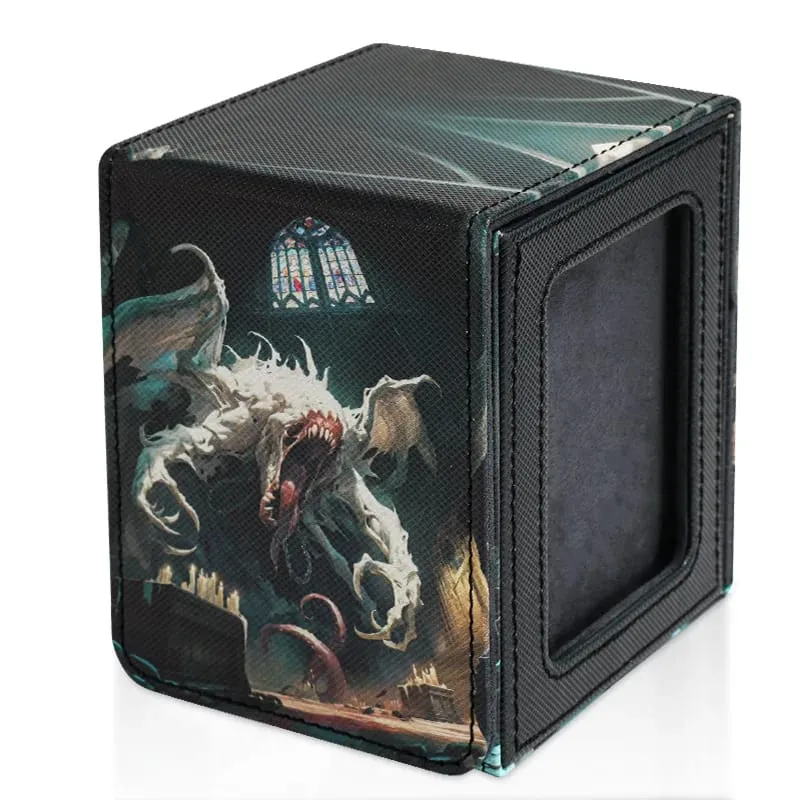 Boîte de jeu de cartes en cuir PU, avec fenêtre d'affichage, peut contenir plus de 100 cartes à Double manches, convient aux cartes TCG — image 6