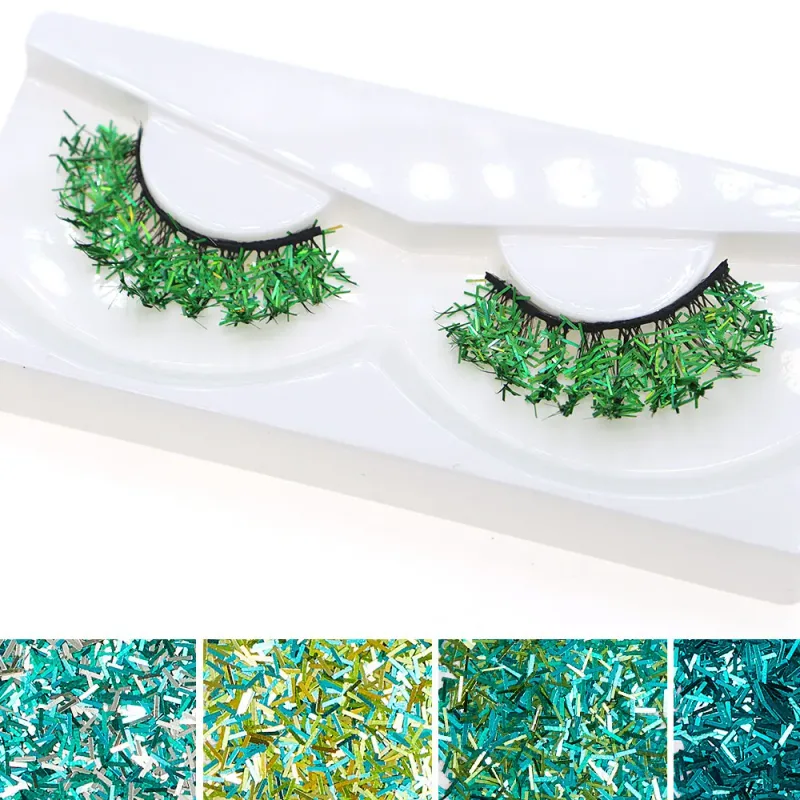 Ciglia bianche Trucco cosplay Ciglia finte naturali con strisce incrociate lunghe — image 17