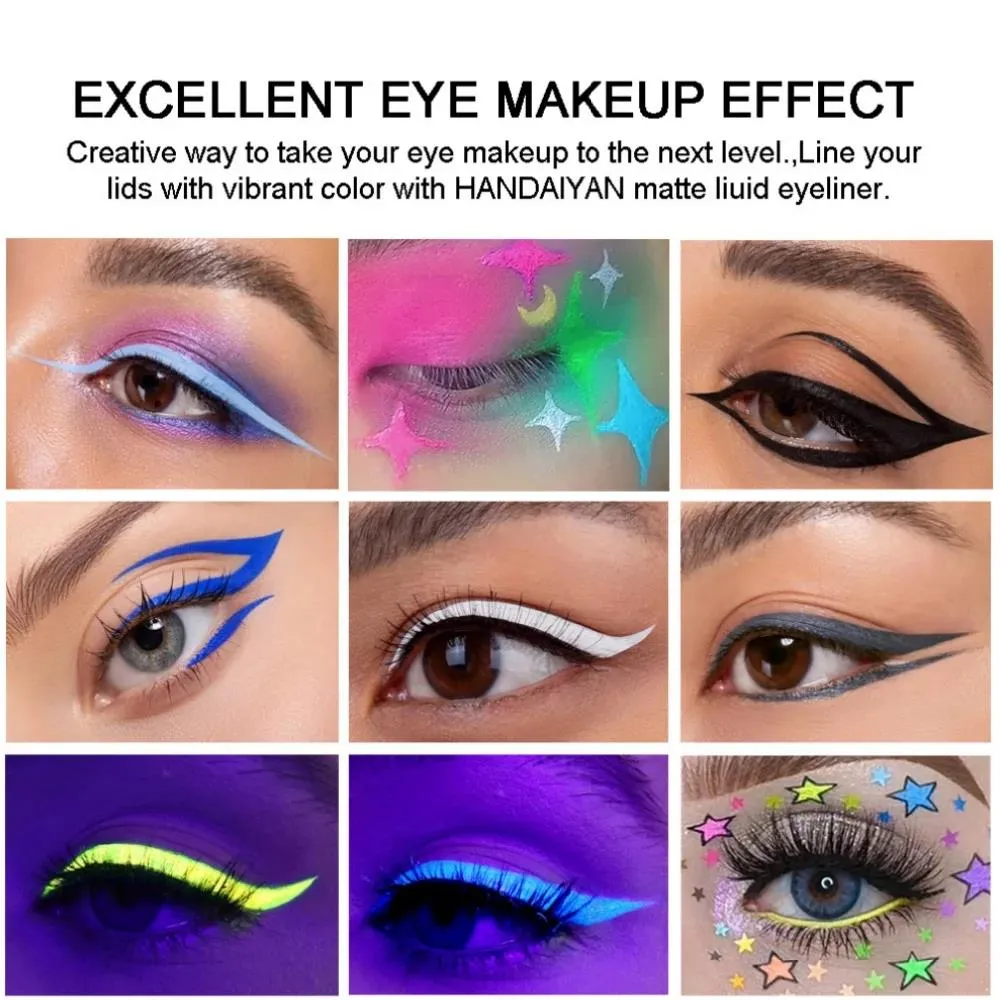 12 Colors Waterproof Eyeliner Pen Set Matte Long Lasting 24 Hours Fluorescent Eye Liner Pencils for Face Makeup Decoration — image 4