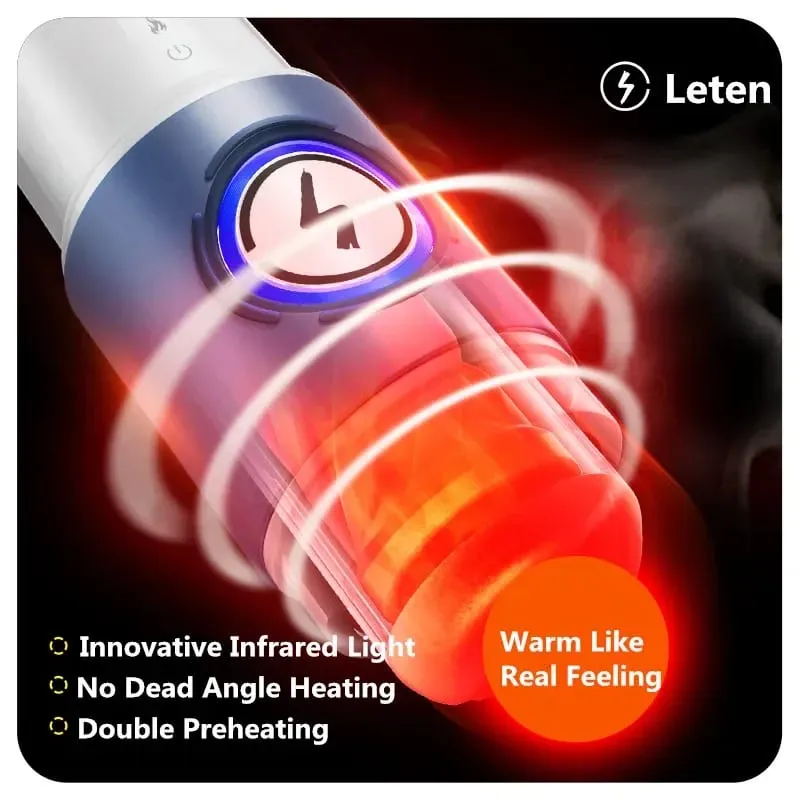 Leten Quite และ Power เครื่องทำความร้อนอัตโนมัติชาย Masturbator คัพไฟฟ้า Stroker พร้อมผู้ถือโทรศัพท์ร้อนของเล่นสำหรับผู้ใหญ่ — image 3