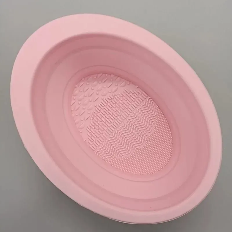 Bol de nettoyage de pinceaux de maquillage en Silicone, tapis de nettoyage pliable, fond de teint cosmétique, fard à paupières, poudre, outils de nettoyage, fournitures de maquillage