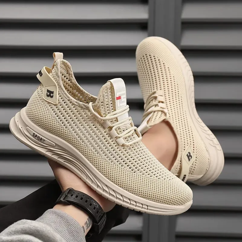Scarpe da ginnastica leggere in maglia a rete da uomo Suola morbida con cuscino Scarpe da ginnastica per camminare quotidianamente Calzature da corsa per palestra all'aperto traspiranti antiscivolo — image 2