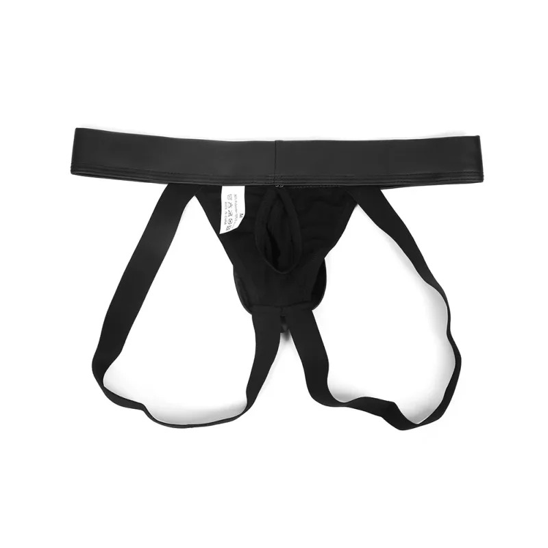 ผู้ชายหนัง Faux Gstring Thongs ชุดชั้นในที่ถอดออกได้เปิดก้นกางเกงเอวต่ำสำหรับสวมใส่สบาย — image 11