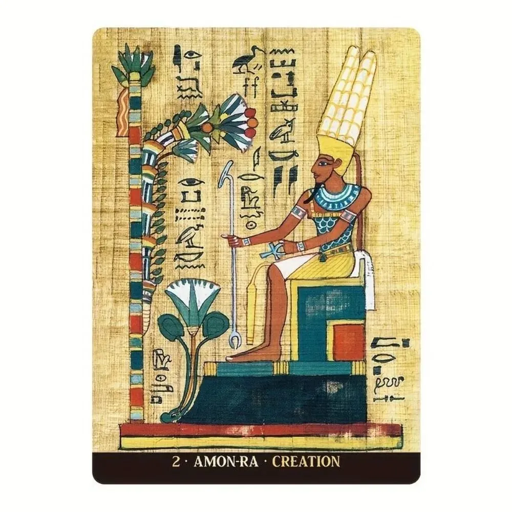 Egyptian Gods Oracle Cards - 12.6*8.9cm Ancient Egypt Divination Deck for Meditation Guidance - Papyrus Art Style — image 5