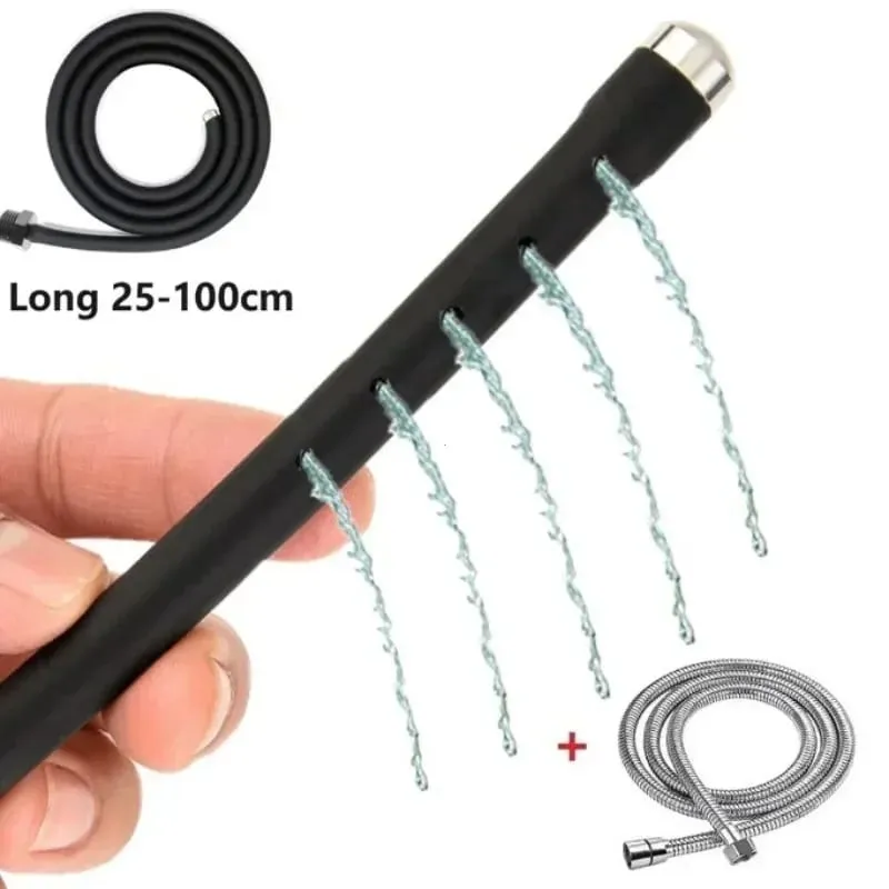 Silicone Long 58cm Anal Beads Plug Dilator Douche Enema Vagina Cleaning Kit Buttplug Syringe Shower Head Gay Sex Toy For Couples — image 6