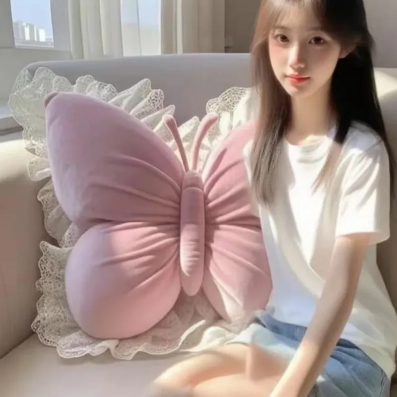 ผีเสื้อตุ๊กตาหมอนตกแต่งลูกไม้เอวเบาะนุ่มโยนหมอนสำหรับรถบ้านห้องนอนโซฟาตกแต่งของขวัญวันเกิดสำหรับผู้หญิง — image 5