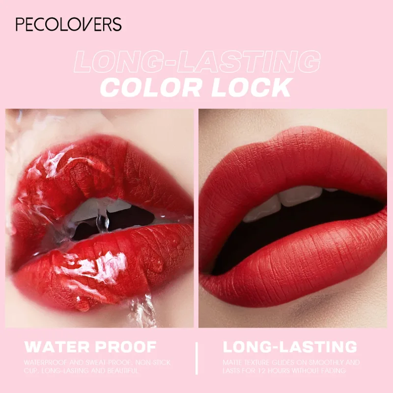 Pelapik Bibir Matte Pelbagai Warna Digunakan Sebagai Pelapik Bibir dan Gincu Mudah Digunakan Dengan Tepat Kalis Air Tahan Lama Tidak melekat — image 7