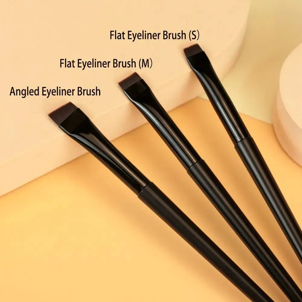 Brocha cosmética, herramienta de maquillaje para principiantes, brochas delineadoras de ojos finas en ángulo, brocha plana para cejas, delineador, brocha para cejas, brochas de maquillaje — image 4