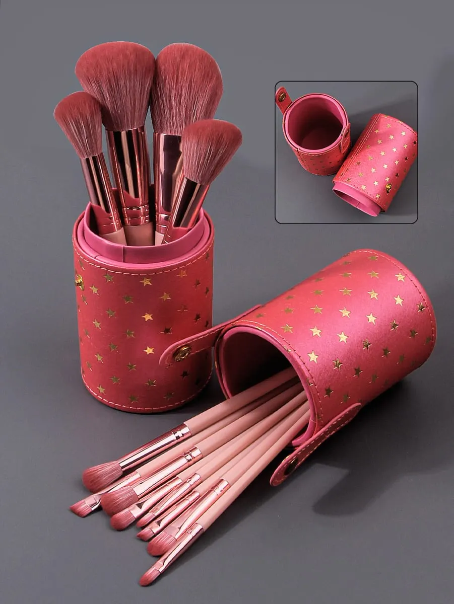 Ensemble de pinceaux de maquillage portables, 12 pièces, pinceaux synthétiques pour fond de teint, poudre, Contour, fard à paupières, Liner, mélange de reflets — image 5