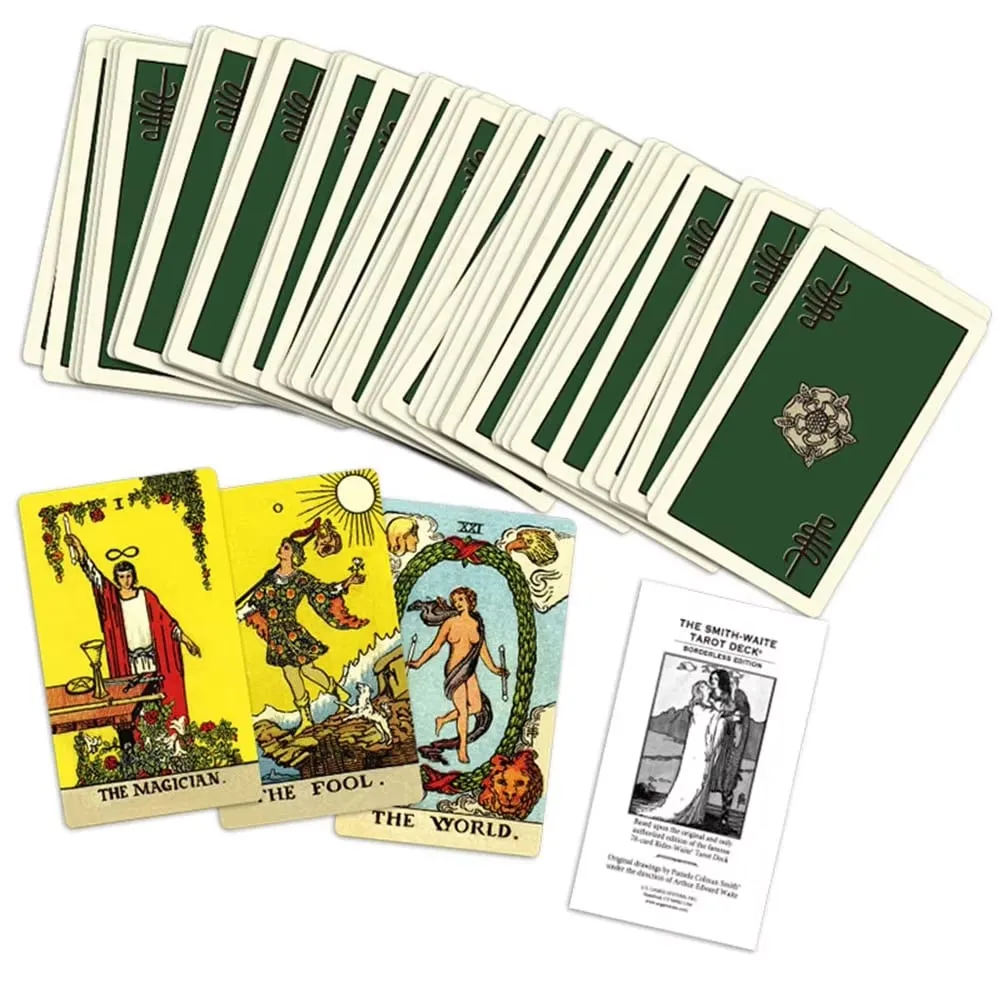ภาษาอังกฤษเต็มรูปแบบ Borderless Edition Smith-Waite Tarot การ์ด GamePortable Friend Party เล่นเกมกระดานการ์ด 4P — image 2