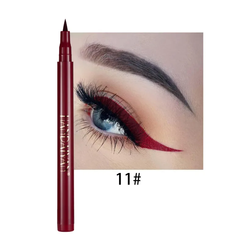 Pensil Eyeliner Putih Matte Cepat Kering Kosmetik Pena Eyeliner Cair Halus Tahan Lama Tahan Air Pena Eyeliner Antinoda — image 16