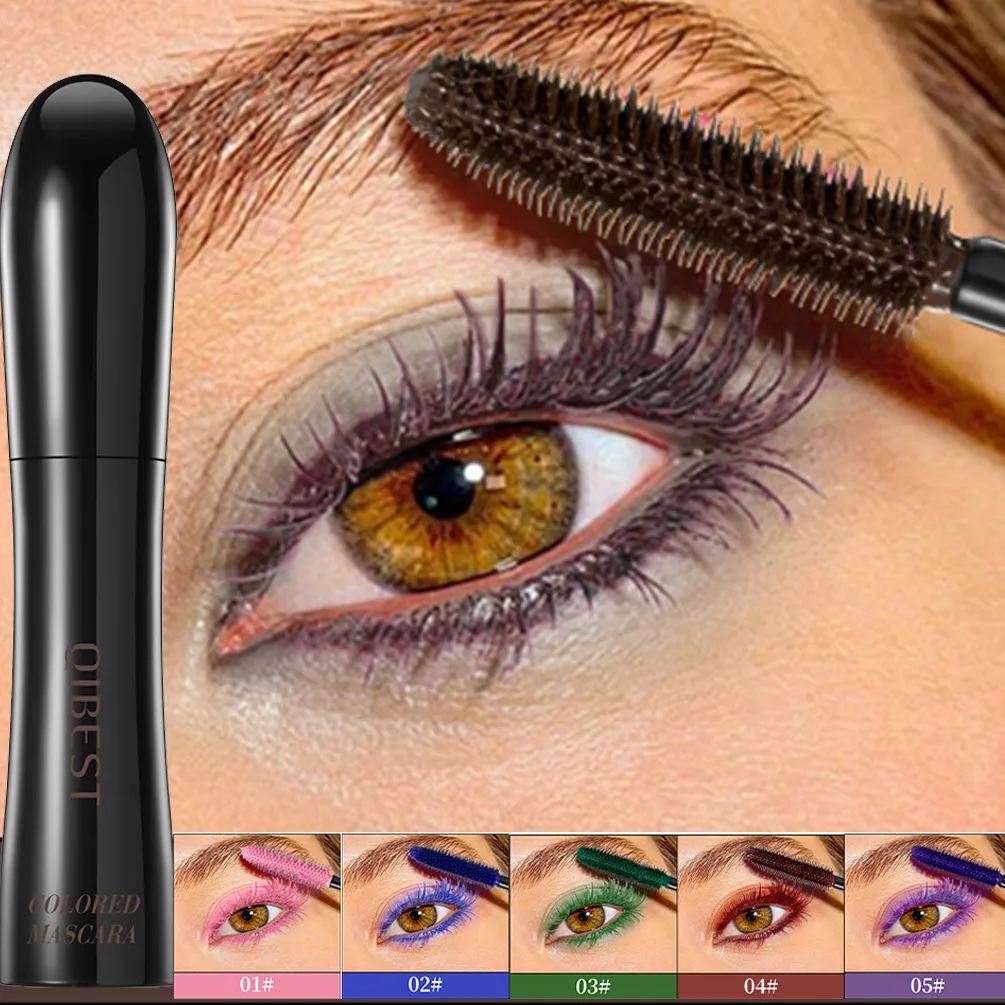 Mascara marrone cioccolato Estensione ciglia curva colorata Impermeabile Asciugatura rapida Allungamento Occhi Ciglia nere Trucco duraturo — image 2