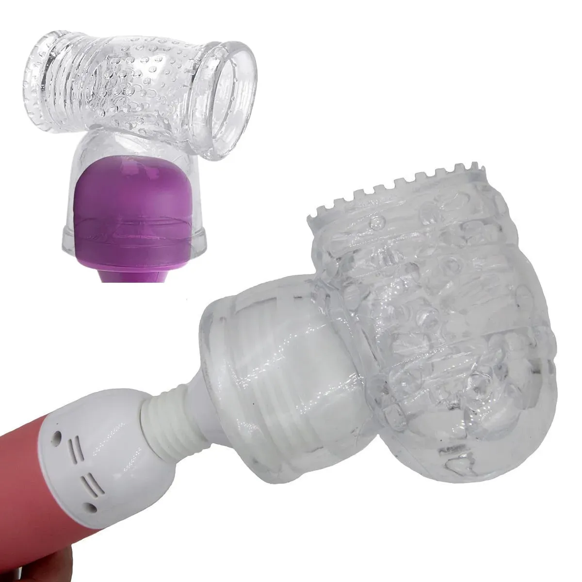 G-spot Stimulate Vibrator Head Cover Erotic Accessories Magic Wand Attachment Silicone AV Rod Head Cap Adult Sex Toys for Women — image 1