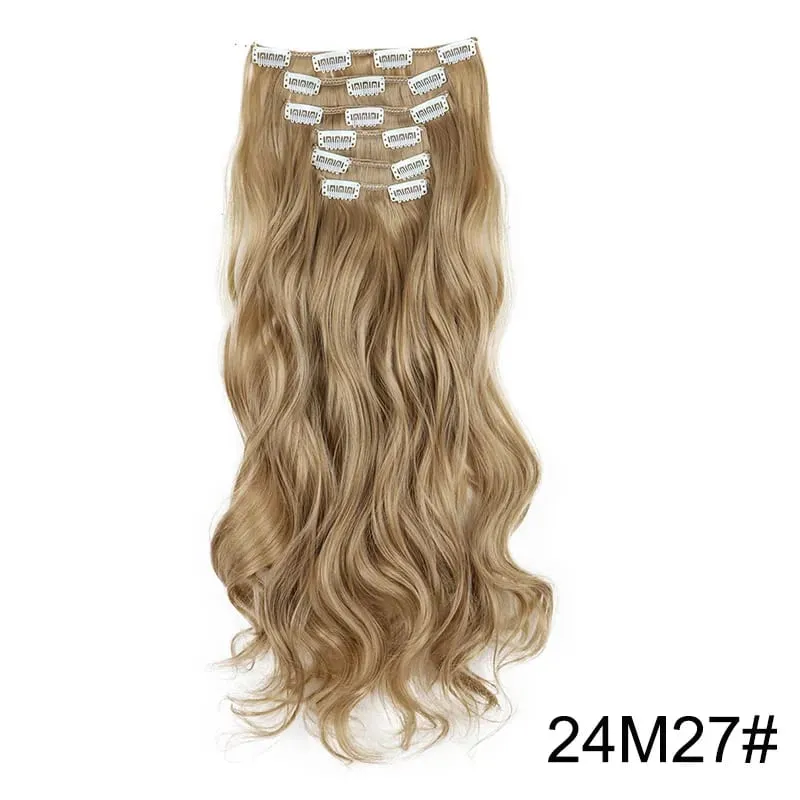 22Inci Sintetik 6pcs/set Sambungan Rambut Kerinting Panjang Tebal Potongan Rambut Lembut untuk Liputan Garis Rambut Pendek untuk Penggunaan Harian Wanita — image 19