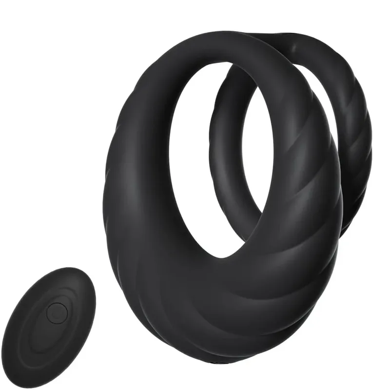 진동 수탉 반지 듀얼 링 지연 사정 페니스 링 진동기 페니스 링 Cockring 커플 성인 남성을위한 섹스 토이
