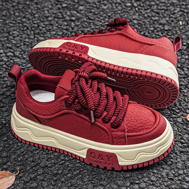 Männer Höhe Zunehmende Dicke Sohle Plattform Schuhe Mode Leder Casual Skateboard Turnschuhe Streetwear — image 6