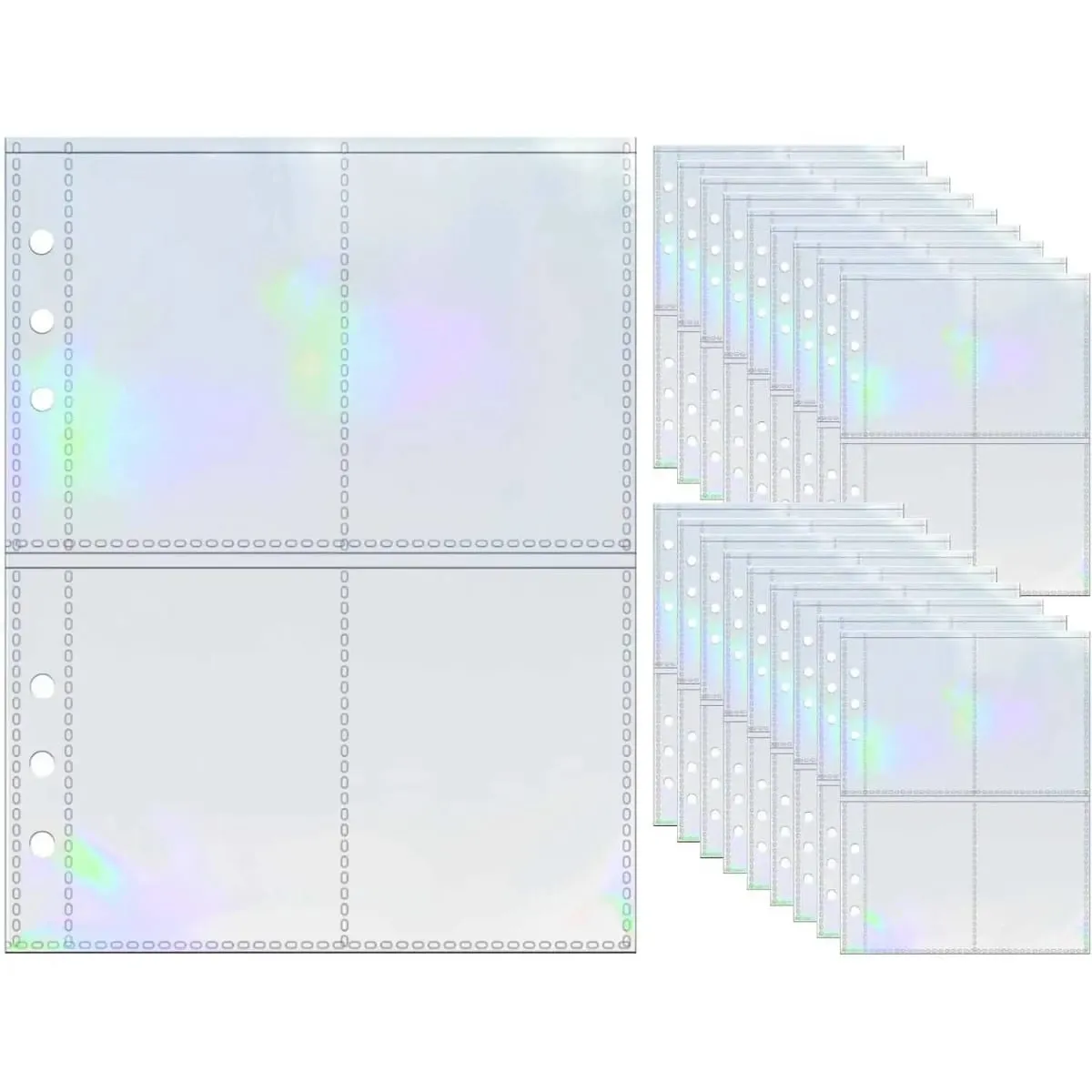 10 Sheets A5 6 Ring Binder Card Sleeves Photocard Holder Pages Trading Card Storage Inserts Card Album Refills Photo Organizer — image 1