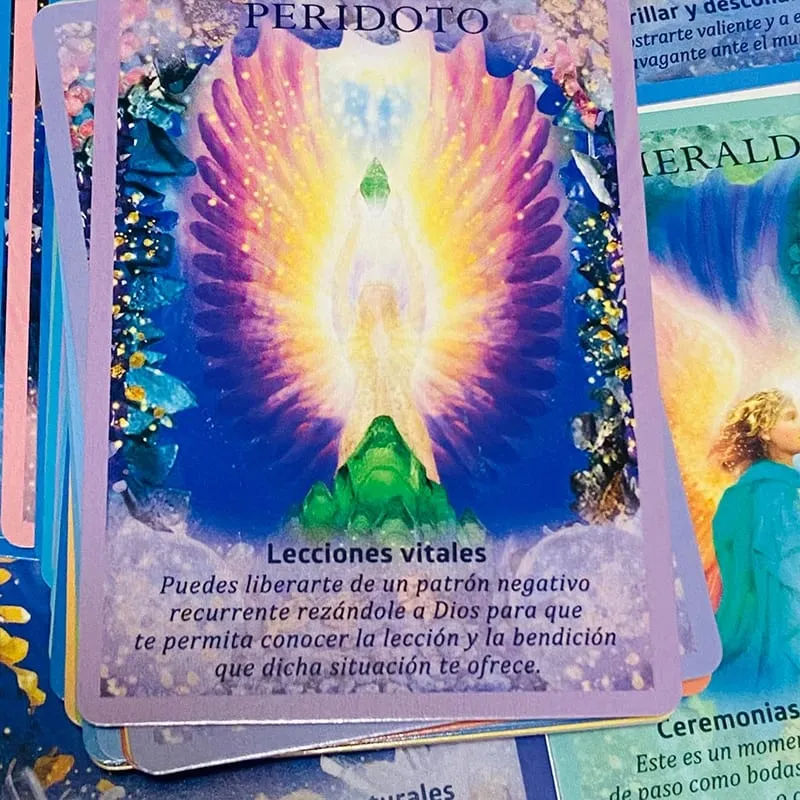คริสตัล Angel การ์ด Oracle 44 Deck 10.4*7.4 ซม.สเปนรุ่น Fate Divination TAROT BOARD เกม Cristales Ángeles — image 6