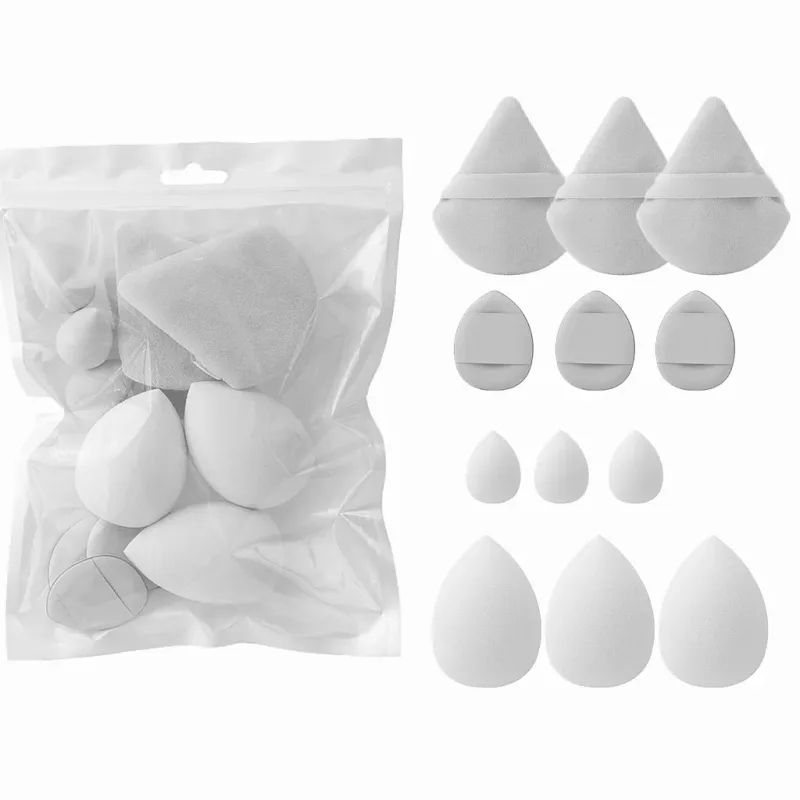 Ensemble d'éponges de maquillage douces et polyvalentes, 4Types d'outils de beauté, bouffantes de cosmétiques, sèches et humides, double usage, pour fond de teint, 12 pièces — image 7