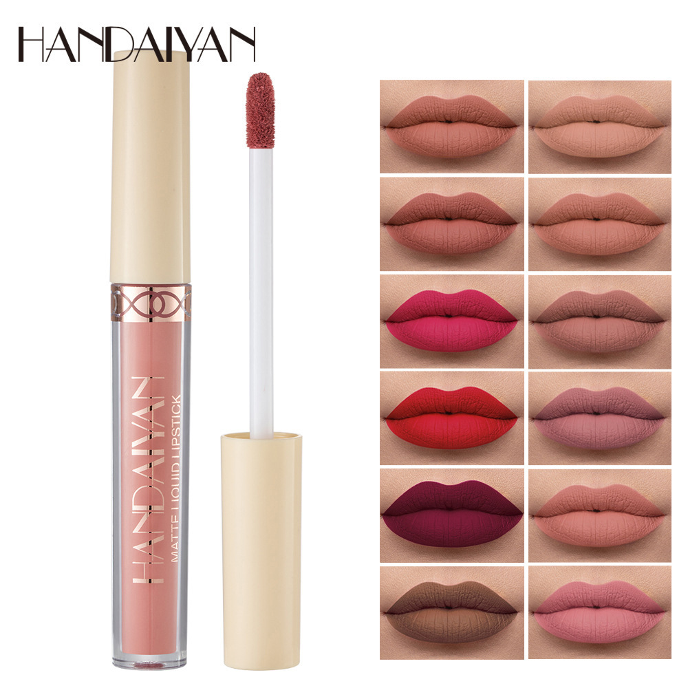 Rossetto liquido opaco nudo impermeabile Tazza antiaderente Tinta per labbra Trucco Rosso opaco Lucidalabbra Cosmetici Rossetti a lunga durata Trucco — image 4
