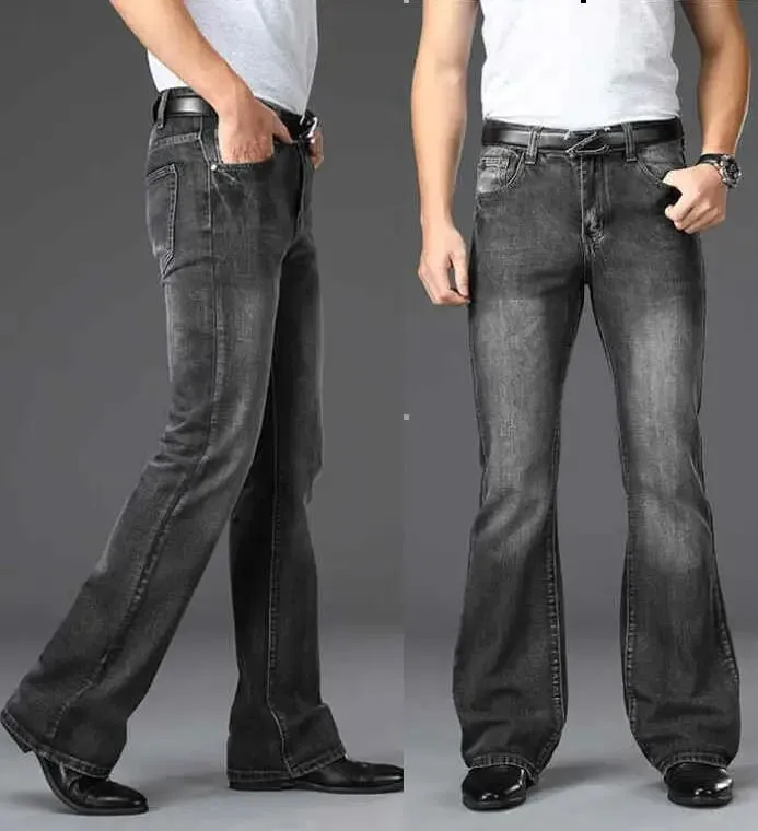 Men's Flared กางเกงยีนส์หลวมผู้ชายขาใหญ่กางเกงยีนส์ผู้ชายกางเกง Boot Cut Designer กางเกงยีนส์คลาสสิกหลายรูปแบบขนาด 28-40 — image 3