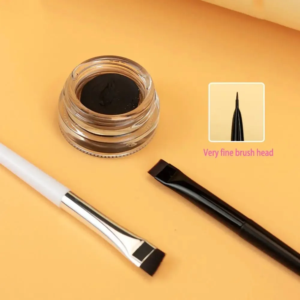 Brocha cosmética, herramienta de maquillaje para principiantes, brochas delineadoras de ojos finas en ángulo, brocha plana para cejas, delineador, brocha para cejas, brochas de maquillaje — image 3