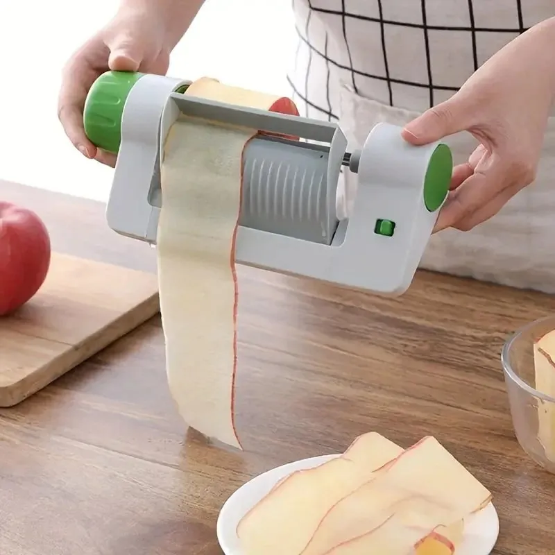 Rebanadoras manuales de frutas y verduras, pelador de hojas redondas de seguridad multifunción, pelador de patatas y manzanas, accesorios de cocina — image 1