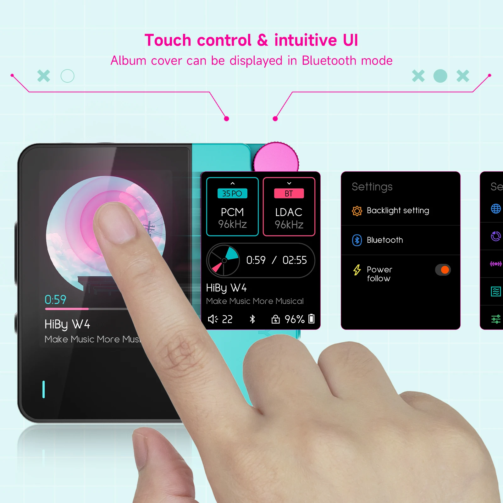 HiBy W4 3.5mm 4.4mm Wireless Audio HiFi Headphone Amplifier Bluetooth 5.4 NFC CarPlay UAT LDAC AptX HD AptX-LL 1500mAh MagSafe — image 5