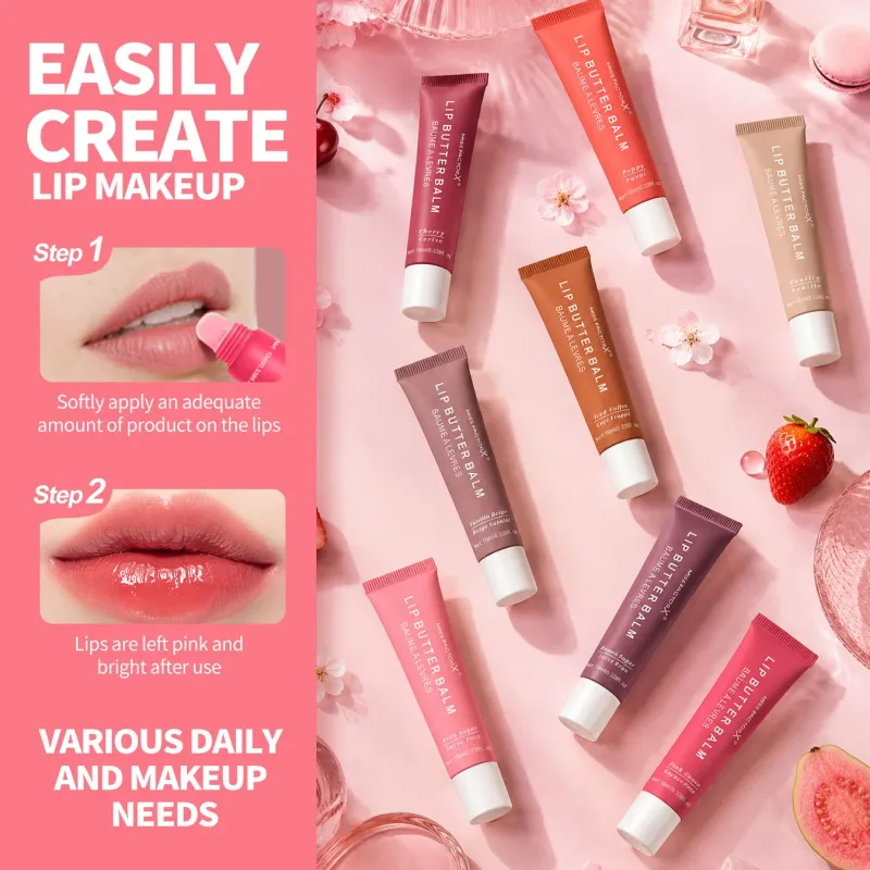 24Pcs 8 Colors Hydrating Butter Lip Gloss Gift Set Moisturizing Glossy Finish For Daily Makeup & Holiday Gifting — image 4