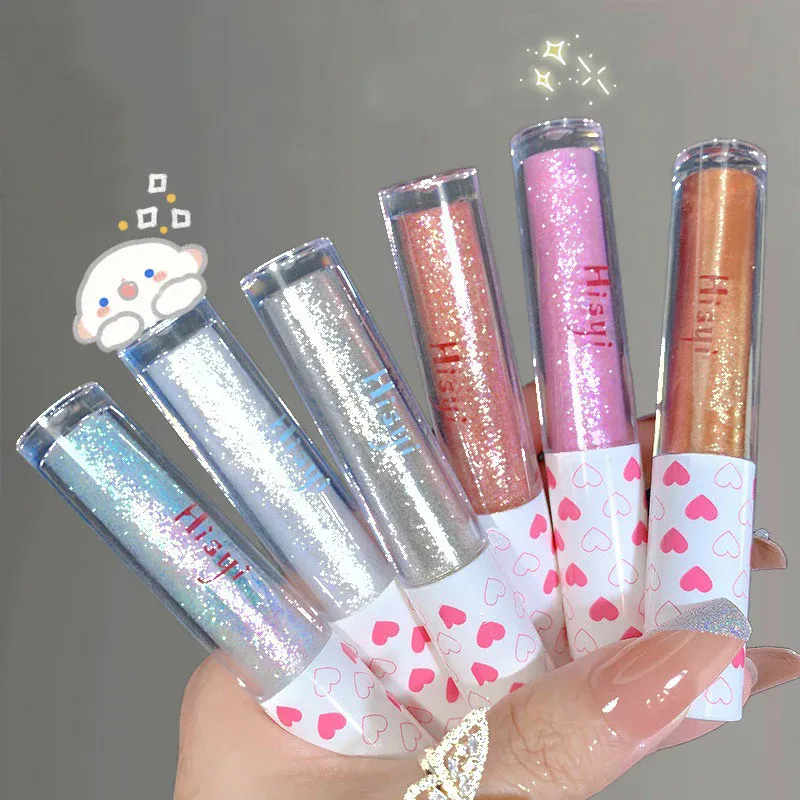 Liquid Eye Shadow Highlighter กันน้ำ Super Shiny Lasting Flakes Monochromatic Glitter Brighten Silkworm แต่งหน้า Maquillaje — image 1