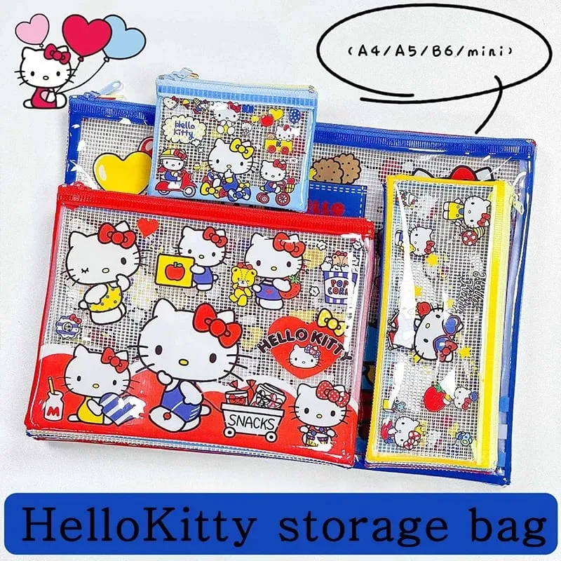 HelloKitty Cartoon Periphere Schreibwarentasche, Federmäppchen, Mehrzweck-Aufbewahrungstasche aus wasserdichtem PVC-Material, 4 Stück — image 2
