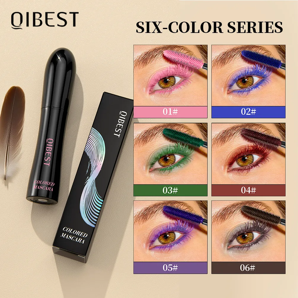 Mascara marrone cioccolato Estensione ciglia curva colorata Impermeabile Asciugatura rapida Allungamento Occhi Ciglia nere Trucco duraturo — image 3