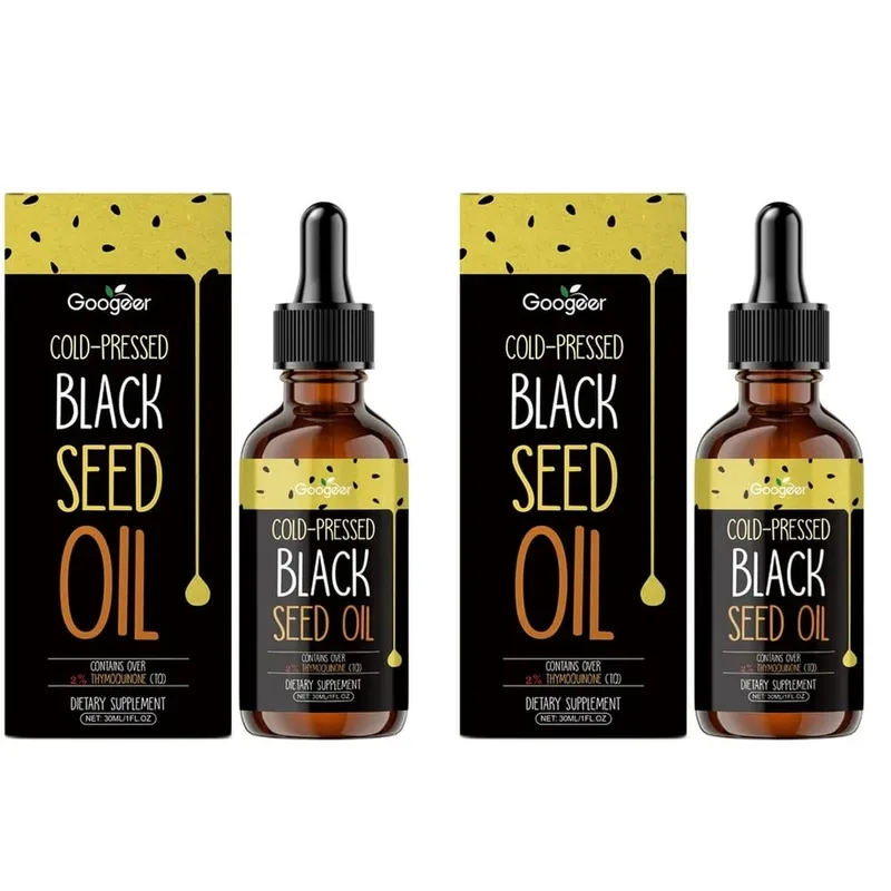 Googeer 30ML huile de graines noires pressée à froid Nigella Sativa teneur élevée en thymoquinone plus de 2% supplément de soutien à la santé antioxydant — image 8