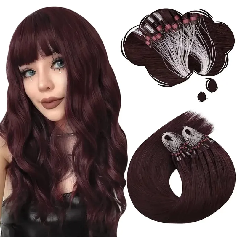 Moresoo Micro Link-Haarverlängerungen, Echthaar, Mikro-Loop-Haar, Kaltfusion, 50 g, unsichtbares brasilianisches vorgebundenes Remy-Mikroring-Haar — image 14