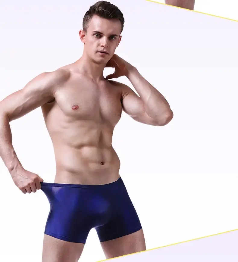 Eisseidenunterwäsche für Herren, nahtlos, ultradünn, transparent, Boxershorts, sexy, einteilig, Sommer, atmungsaktiv, Jugendflut, vier Ecken — image 19