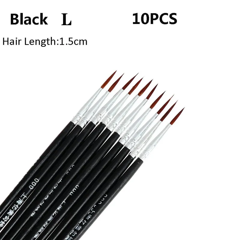 10Pcs 좋은 손으로 그린 얇은 후크 라인 펜 드로잉 아트 펜 나일론 브러쉬 메이크업 아이 라이너 펜 세부 브러쉬 화장품 미술 용품 — image 10