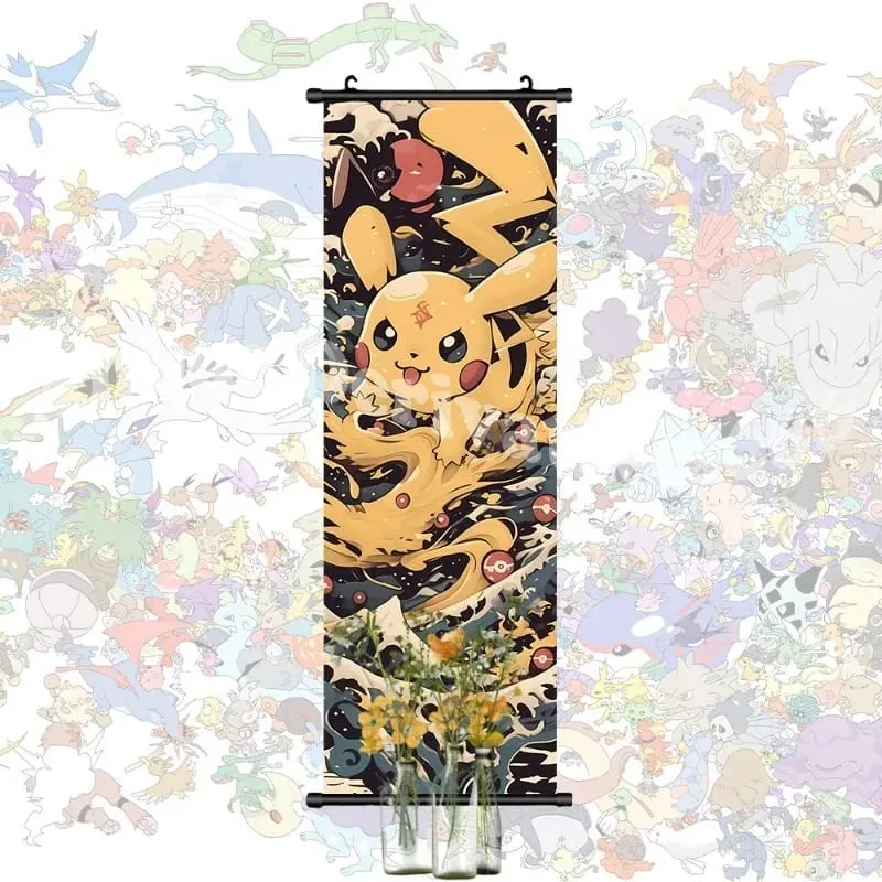 Poster stampato Anime Opere d'arte da parete Gengar Immagini Charizard Dipinto su tela Pikachu Appeso Pergamene Home Room Decor — image 4