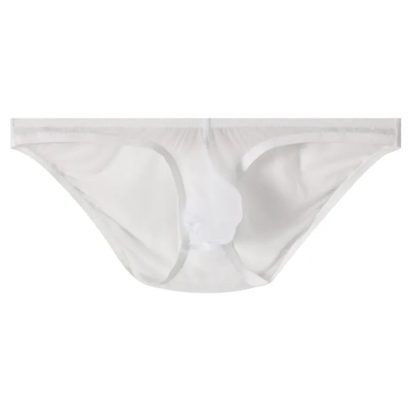 Slip respirant taille basse en soie glacée, Lingerie transparente, slip de Bikini en maille Ultra-fine, culotte Triangle pour hommes, été — image 19