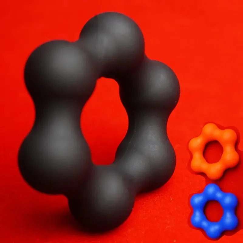 Estrella pene pene anillo retrasar la eyaculación de silicona Cockring erección juguetes sexuales hombres testículo escroto bola camilla — image 1
