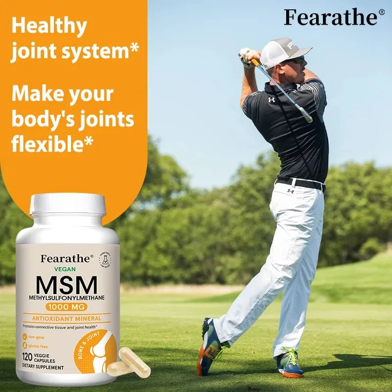 Fearathe Methylsulfonylmethane(MSM)1000 Mg Antioxidant Promotes Joint Health Balanced Calcium Absorption Non-GMO Gluten-free — image 4