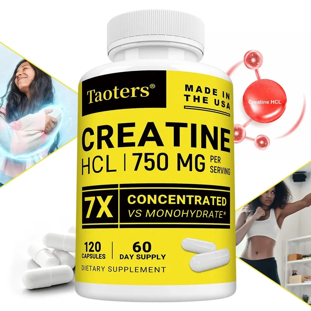כמוסות קריאטין HCl להגביר את כוח השרירים מיקוד אנרגיה סיבולת תמיכת מטבוליזם בריאות קוגניטיבית ובריאות הלב ללא GMO — image 2