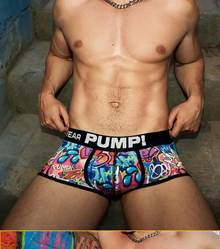 1PCS Men's Cotton Nylon Blend Boxer Briefs All-Over Graffiti Print Wide Elastic Waistband Non-Tight Fashion Sport Underwear — image 24
