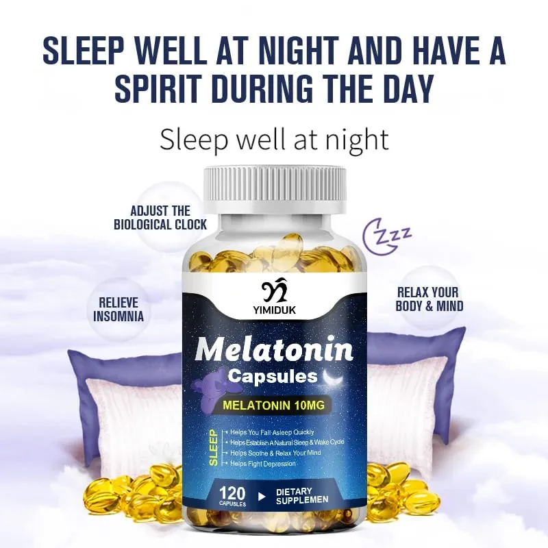Melatonina 10mg Integratore alimentare per il sonno No Habit Sonno profondo Contiene melatonina - Sonno sano - 120 Capsule — image 3