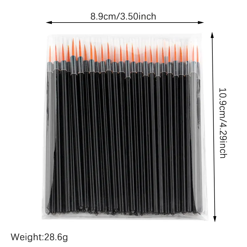 Nuovo 50/100 pezzi pennello eyeliner applicatore ombretto punta fine penne eyeliner pennelli estensione ciglia bacchette cosmetiche — image 3