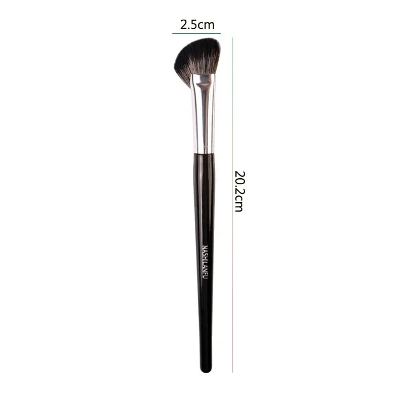 Pennello per scolpire nero Pennelli per trucco professionale Grandi cosmetici per il viso Cont Bronzer Pennello per fard in polvere obliquo Strumenti per il trucco del viso — image 7