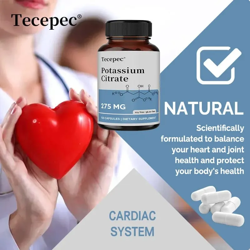 Kaliumcitratkapsler - Oprethold cellefunktion Stærke led og knoglesundhed Reguler blodtryk Nerveledning — image 6
