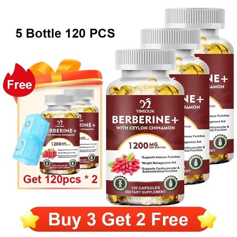 Berberine 1200mg Supplement Supports AMPK Activation Healthy Glucose Metabolism Immunity & Weight Control for Adults — image 13