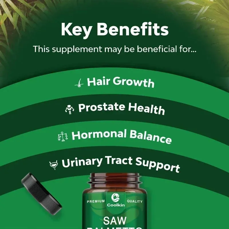 Saw Palmetto - Urinary Health DHT Blocker and Prostate Support Supplement Prevents Hair Loss