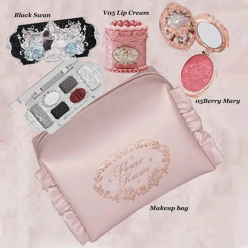 Flower Knows แต่งหน้าชุด Swan Ballet คอนซีลเลอร์ Palette นูน Blusher Shine ลิปสติกชุดพร้อมกระเป๋า THE SWEETIE BEAR Bunny Garden — image 19