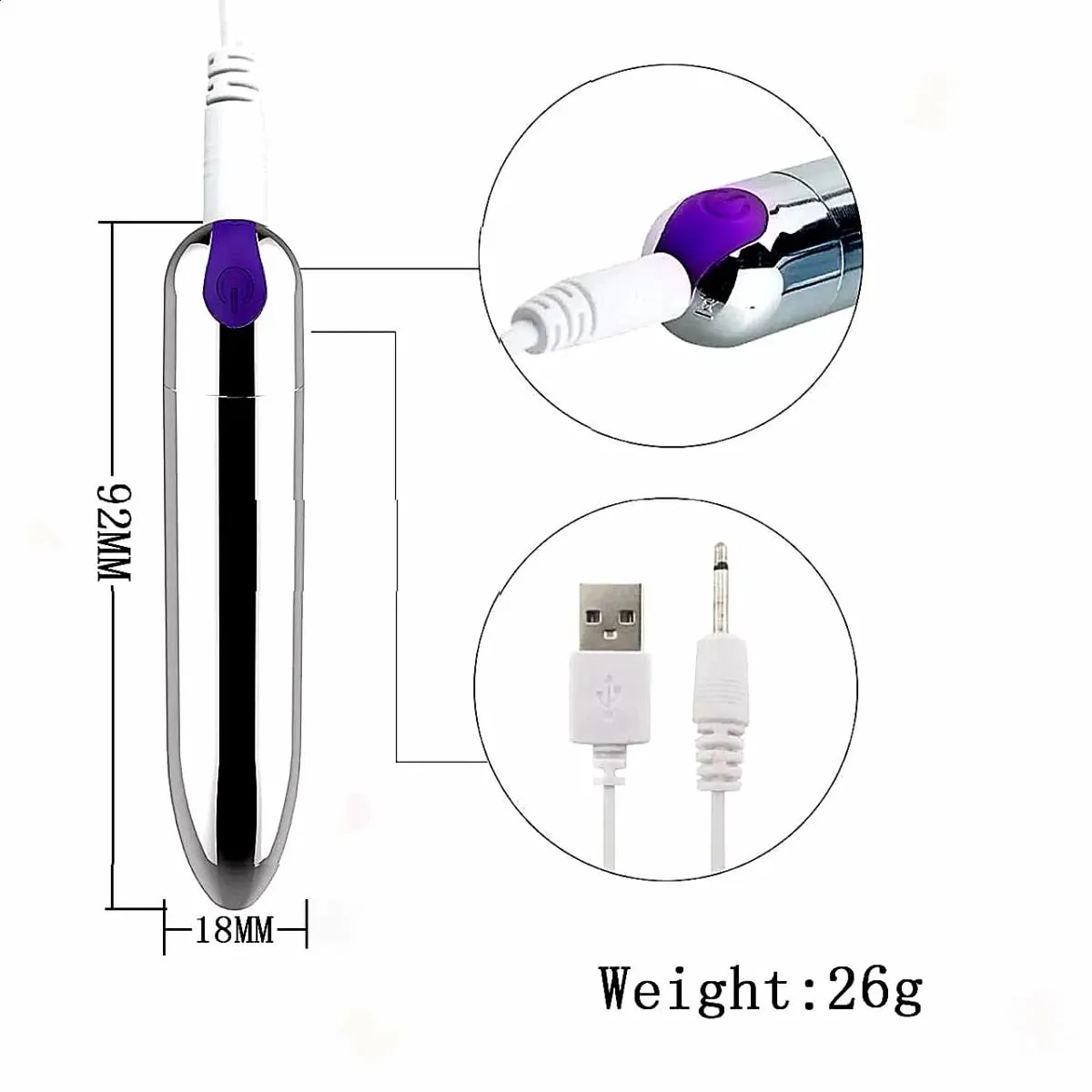 Lompat Baru Telur Usb Pengecasan Wayarles Kejutan Kuat Mini Kepala Peluru Mainan Seks Untuk Wanita Dewasa 18+ Penggetar Getaran Kuat — image 2